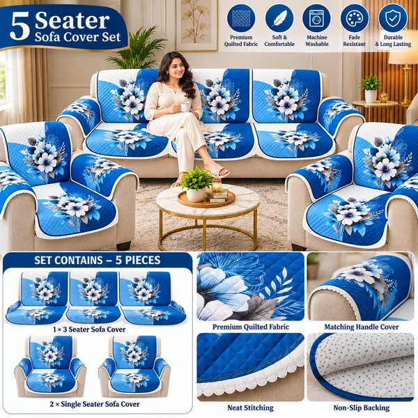 16_Piece_Blue_Floral_Quilted_Sofa_Cover_Set_with_Handle_Covers_for_3+1+1_Sofa_Set_|_Premium_Padded_Sofa_Seat_&_Back_Covers_|_Anti-Slip_Furniture_Protector