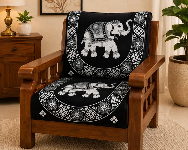 Samstyle_Black_Elephant_Pattern_Sofa_Cover_Pack_Of_5