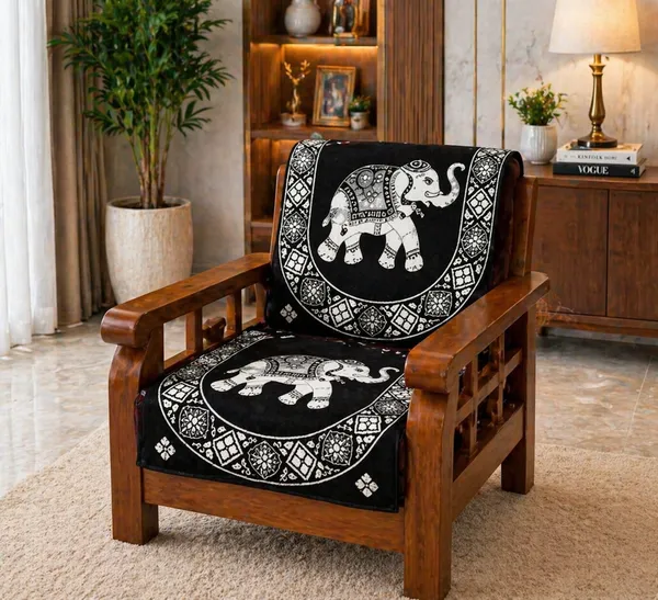 Samstyle_Black_Elephant_Pattern_Sofa_Cover_Pack_Of_5