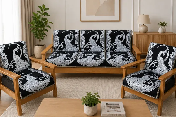 Samstyle_Black_Peacock_Sofa_Cover_Pack_Of_5