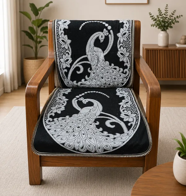 Samstyle_Black_Peacock_Sofa_Cover_Pack_Of_5