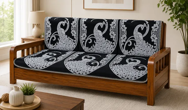 Samstyle_Black_Peacock_Sofa_Cover_Pack_Of_5