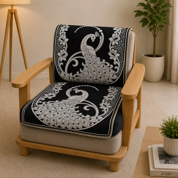 Samstyle_Black_Peacock_Sofa_Cover_Pack_Of_5