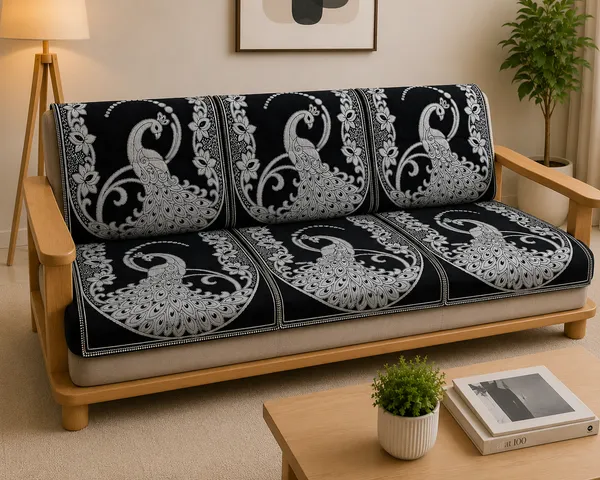 Samstyle_Black_Peacock_Sofa_Cover_Pack_Of_5
