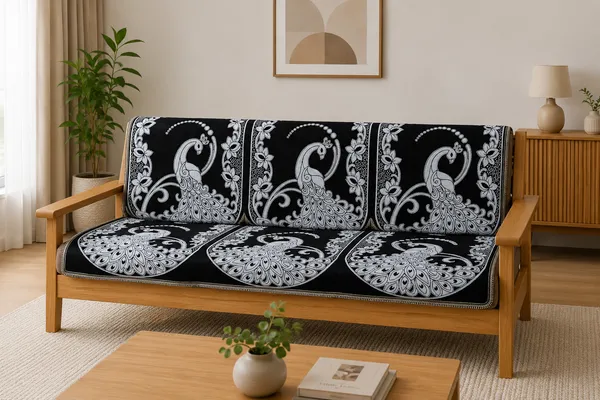 Samstyle_Black_Peacock_Sofa_Cover_Pack_Of_5
