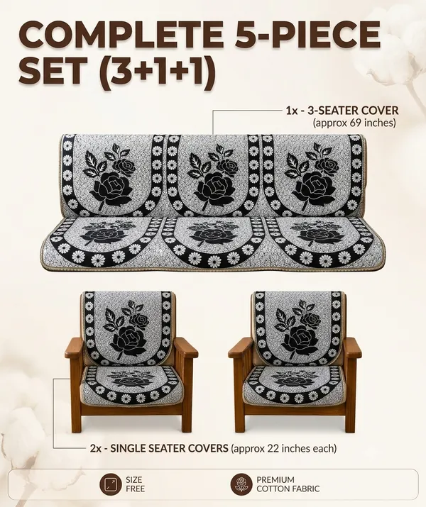 Samstyle_Black_Rose_Sofa_Cover_Pack_Of_5