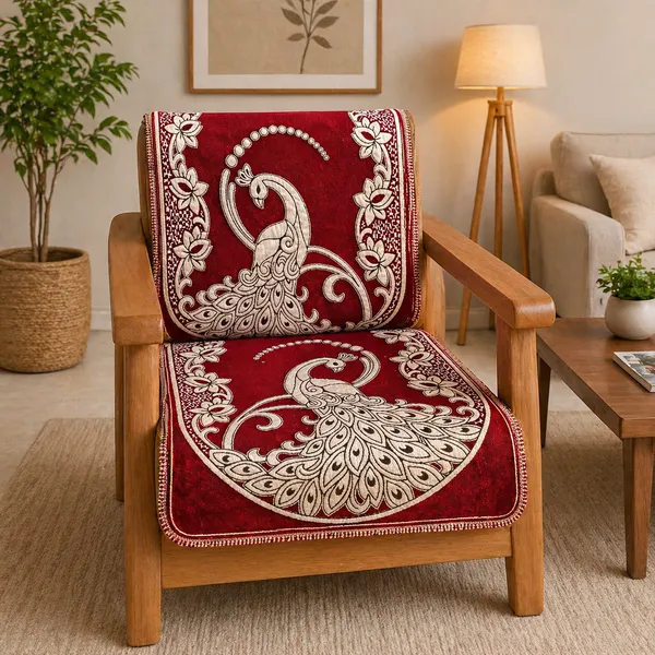 Samstyle_Maroon_Peacock_Sofa_Cover_Pack_Of_5