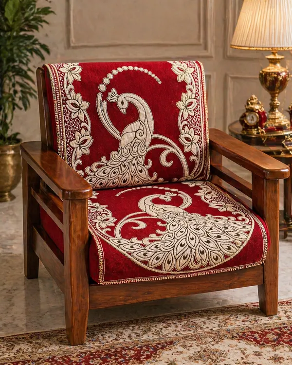 Samstyle_Maroon_Peacock_Sofa_Cover_Pack_Of_5