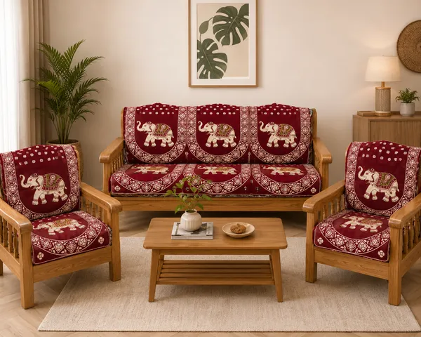 Samstyle_Maroon_Elephant_Pattern_Cover_Pack_Of_5