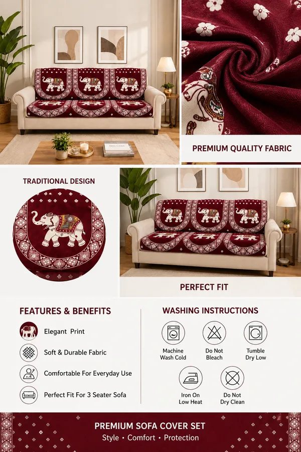 Samstyle_Maroon_Elephant_Pattern_Cover_Pack_Of_5