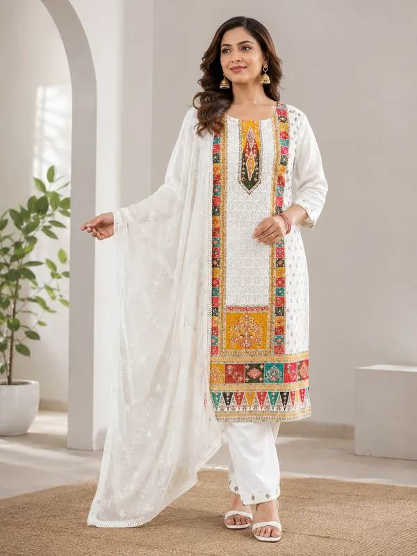 Multicolor_Suit_With_Palazzo_&_Dupatta_