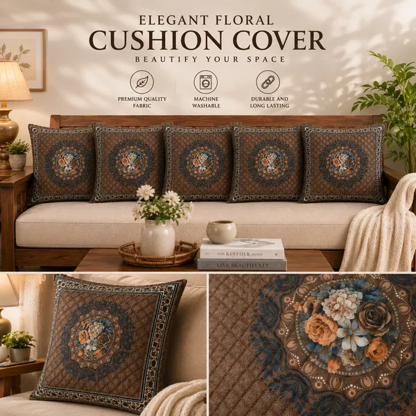 Samstyle_Royal_Brown_Cushion_Cover_Pack_Of_5