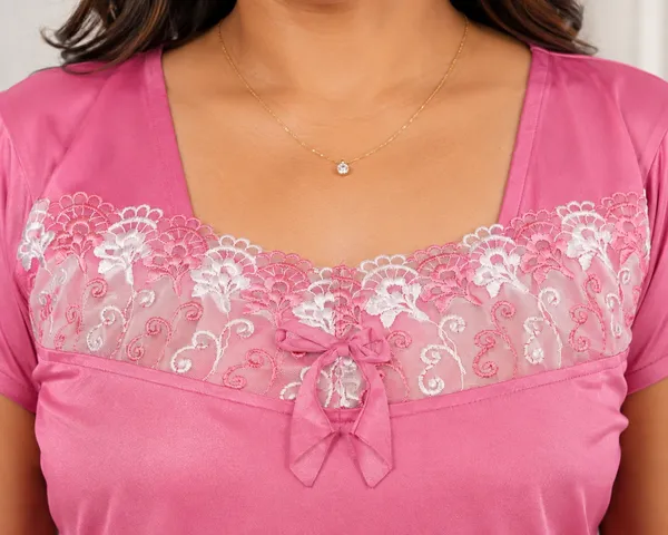 Women’s_Pink_Satin_Nighty_|_Stylish_Lace_Embroidered_Nightdress_with_Bow_|_Short_Sleeve_Sleepwear_for_Women_|_Soft_&_Elegant_Night_Gown