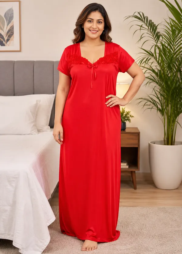 Women’s_Satin_Nighty_for_Women_|_Premium_Soft_Night_Dress_with_Lace_Neck_Design_&_Bow_Detail_|_Short_Sleeve_Full_Length_Sleepwear