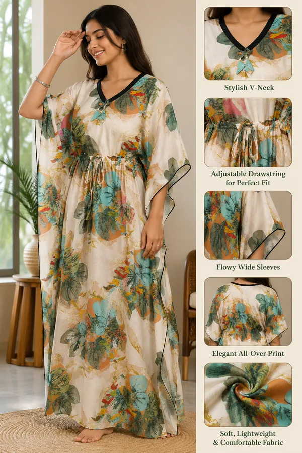 Kaftaan_Nighty_Leaves_Pattern