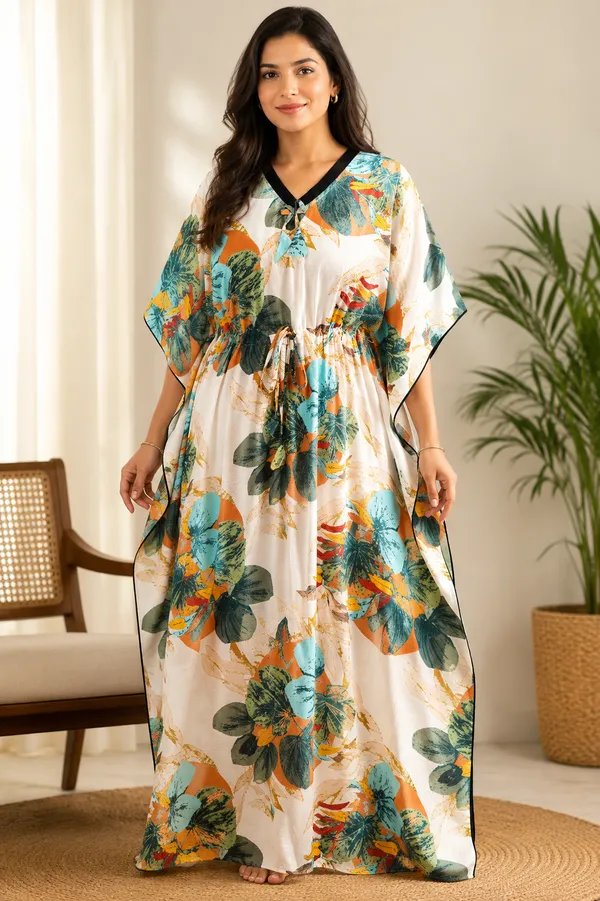 Kaftaan_Nighty_Leaves_Pattern
