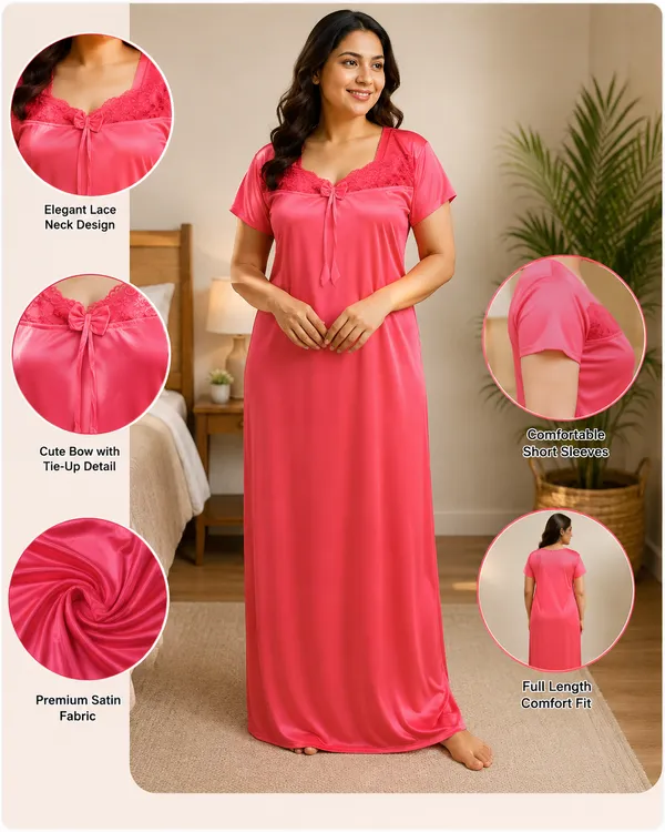 omen’s_Satin_Nighty_|_Premium_Satin_Night_Dress_for_Women_with_Lace_Neck,_Bow_Design_&_Short_Sleeves