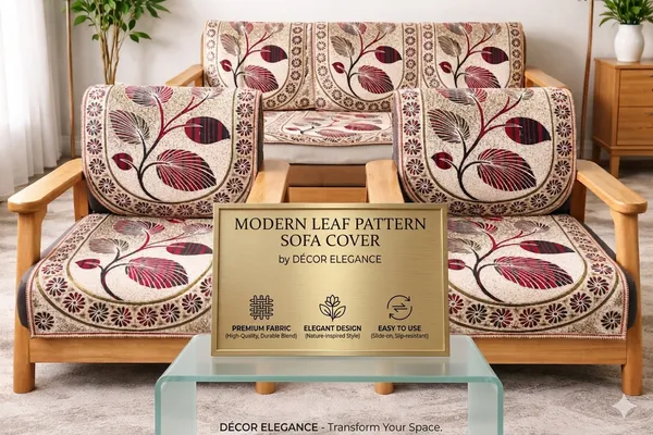 Samstyle_Maroon_Leaf_Sofa_Cover_Pack_Of_5