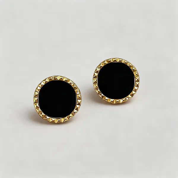 Gold_Tone_Textured_Round_Stud_Earrings_For_Women