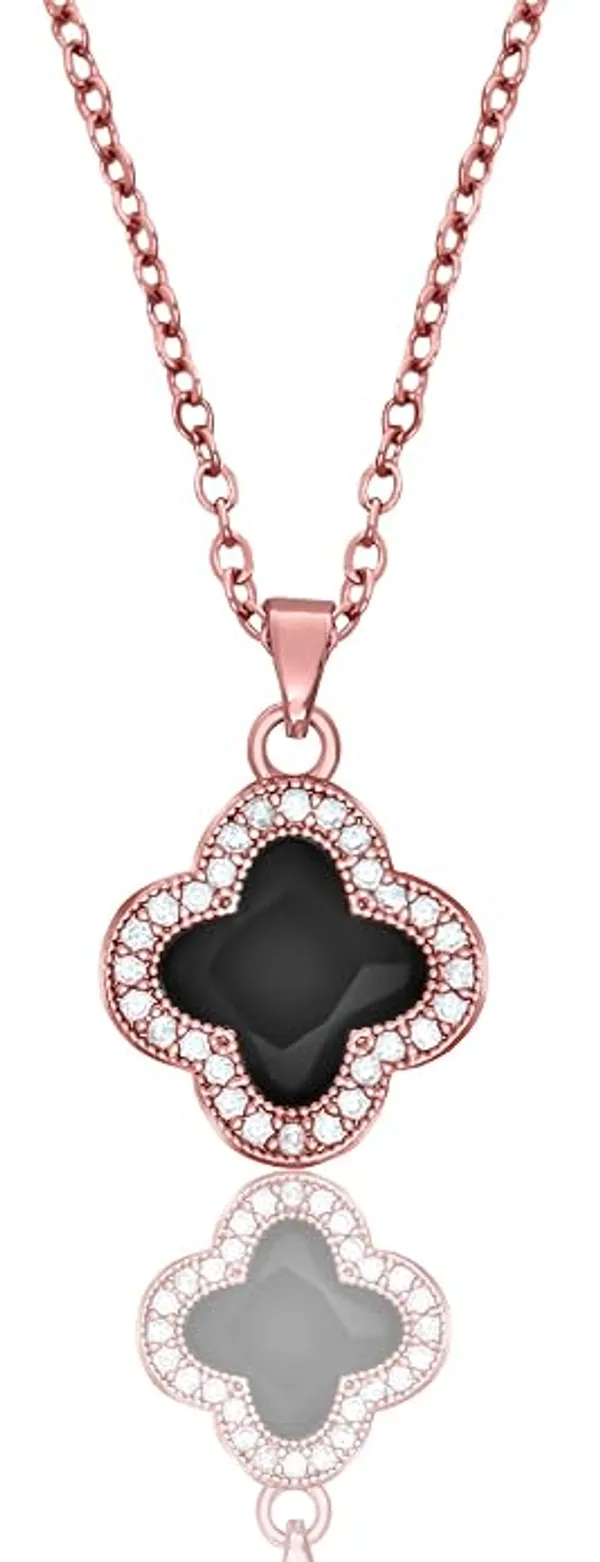 Rose_Gold_Tone_Clover_Pendant_Necklace_For_Women