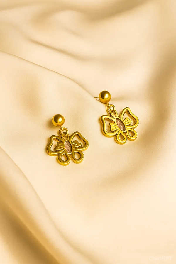 Gold_Tone_Butterfly_Drop_Earrings_For_Women