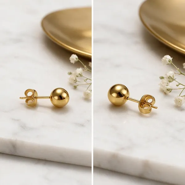 Gold_Tone_Ball_Stud_Earrings_For_Women