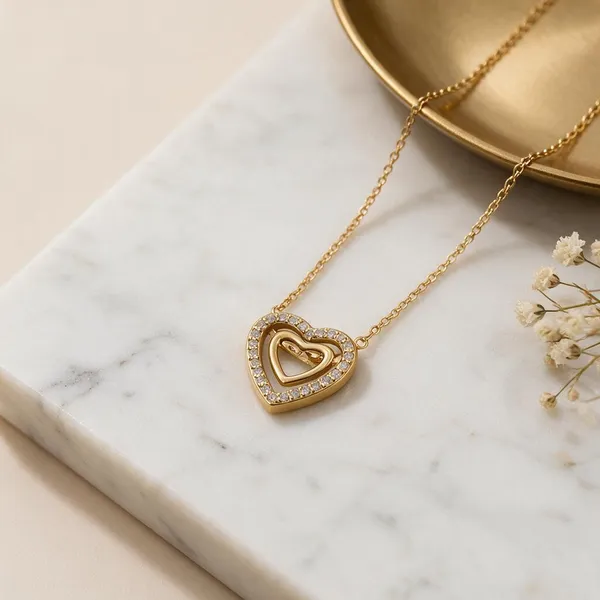 Gold_Tone_Layered_Heart_Pendant_Necklace_For_Women