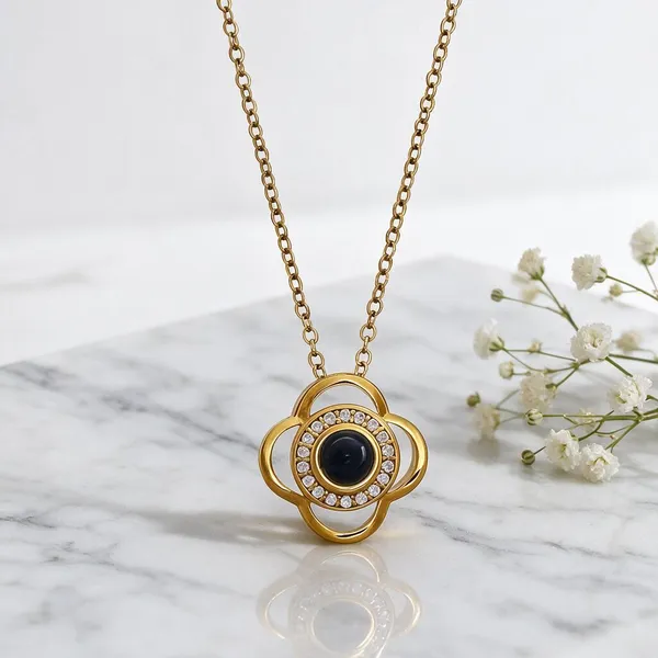 Gold_Tone_Floral_Pendant_Necklace_For_Women