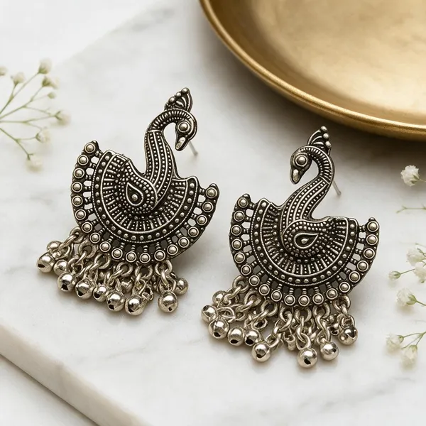 Oxidized_Silver_Tone_Peacock_Embossed_Jhumka_Earrings_For_Women