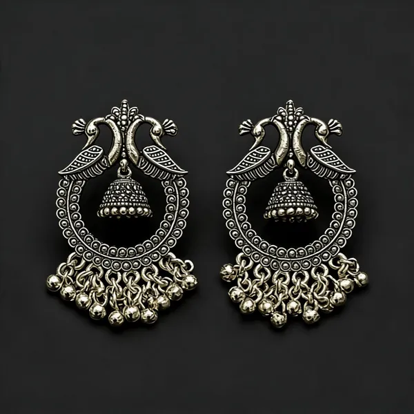 Oxidized_Silver_Tone_Peacock_Jhumka_Earrings_For_Women
