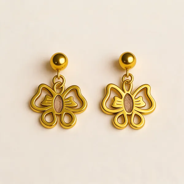 Gold_Tone_Butterfly_Drop_Earrings_For_Women