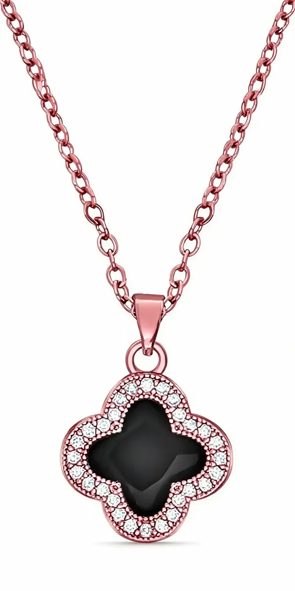 Rose_Gold_Tone_Clover_Pendant_Necklace_For_Women