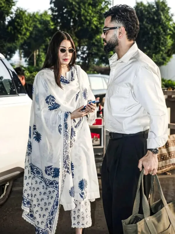 Libas_White_Floral_Printed_Anarkali_Kurta_Set_with_Blue_Dupatta