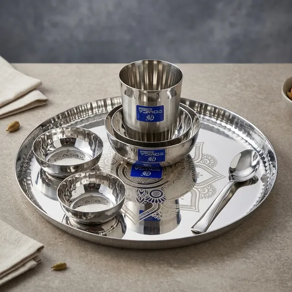 Silver_lesar_print__Steel_Dinner_Thali_Set_For_Home