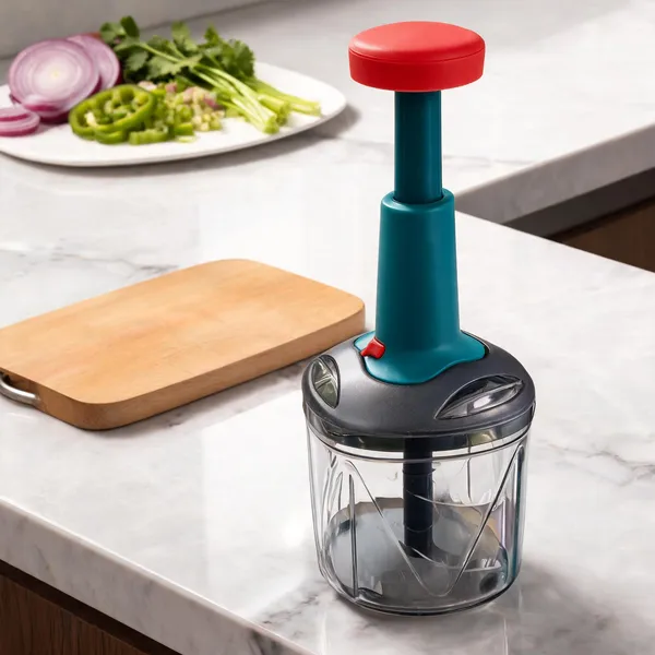 Blue_Plastic_push__Vegetable_Chopper_For_Home