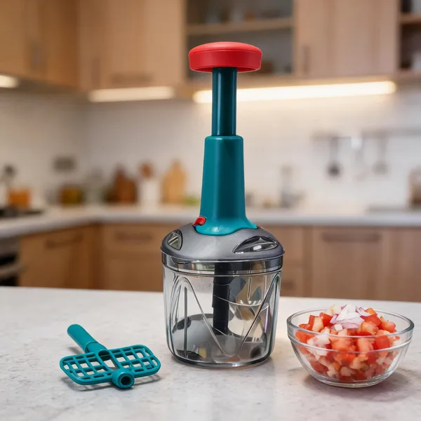 Blue_Plastic_push__Vegetable_Chopper_For_Home