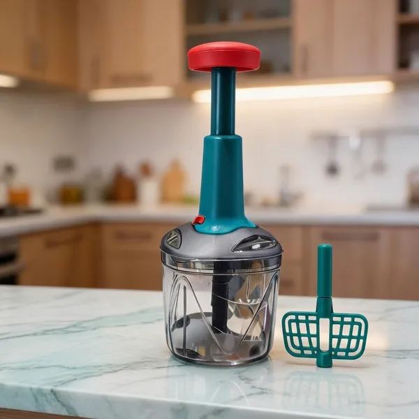 Blue_Plastic_push__Vegetable_Chopper_For_Home