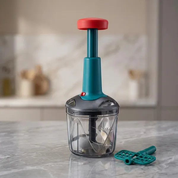 Blue_Plastic_push__Vegetable_Chopper_For_Home