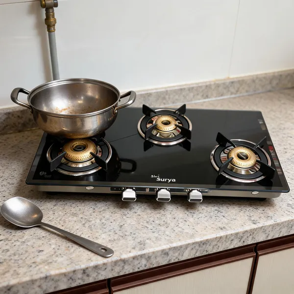 Black_Steel,_Glass_And_Brass_Gas_Stove_For_Home