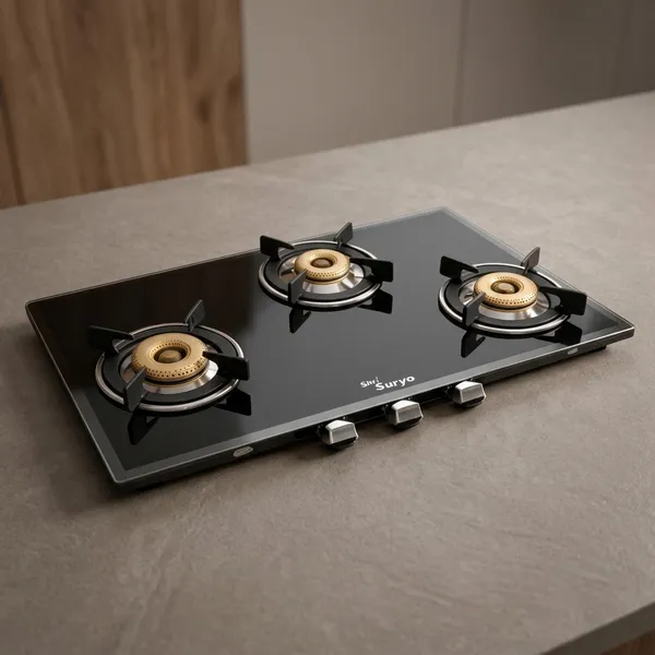 Black_Steel,_Glass_And_Brass_Gas_Stove_For_Home