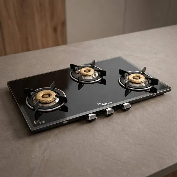 Black_Steel,_Glass_And_Brass_Gas_Stove_For_Home