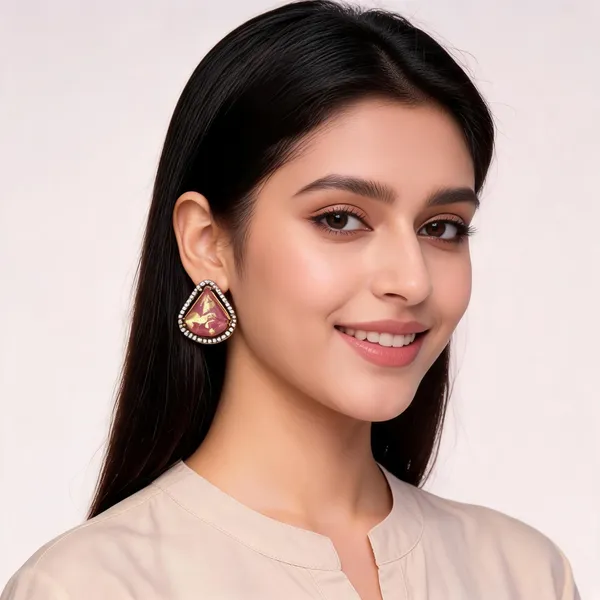 Pink_Metal_Earrings_For_Women