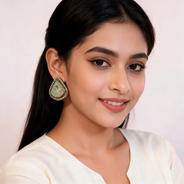 Green_Metal_Earrings_For_Women