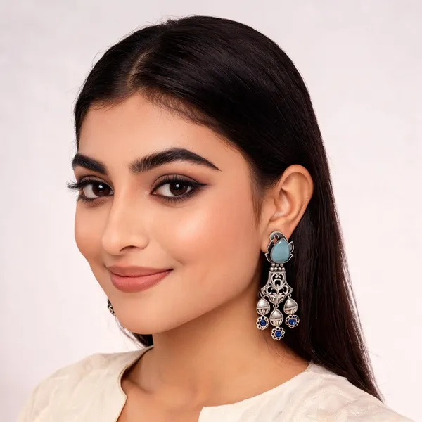 Blue_Metal_Earring_For_Women