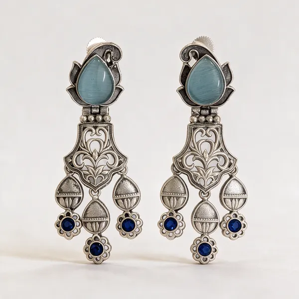 Blue_Metal_Earring_For_Women
