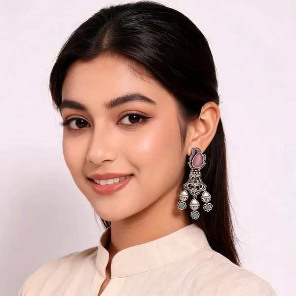 Pink_Metal_Earring_For_Women