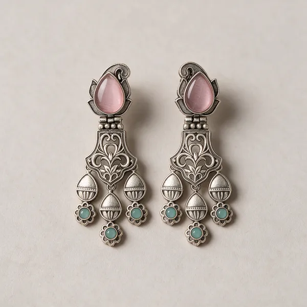 Pink_Metal_Earring_For_Women