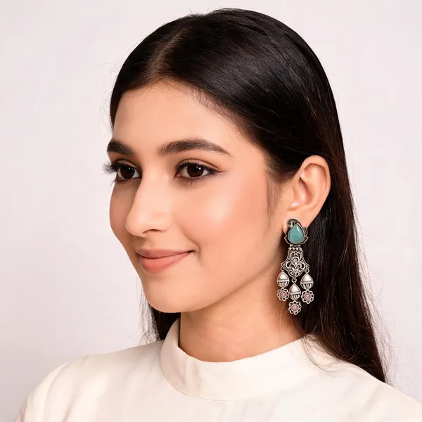 Blue_Metal_Earring_For_Women