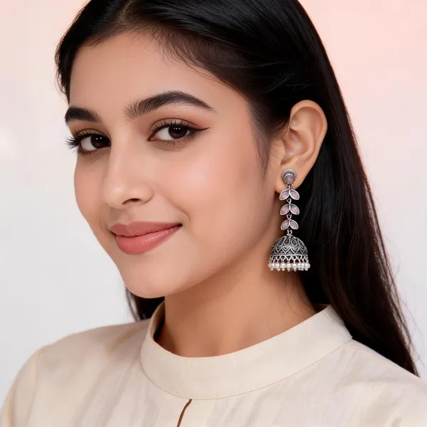 Pink_Metal_Earring_For_Women