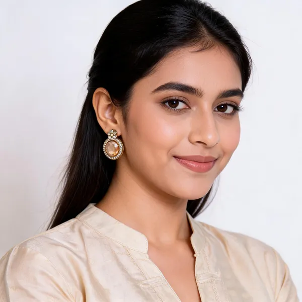 Orange_Metal_Earring_For_Women